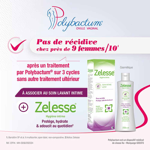 EFFIK Polybactum Ovule Vaginal 3 Ovules - Réduction infections