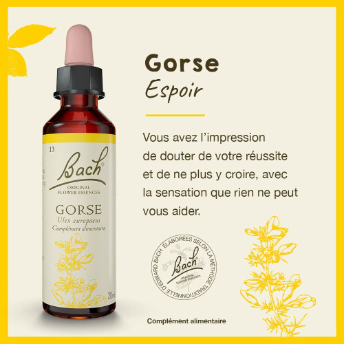 FLEURS DE BACH Gorse n°13 20ml - Booste confiance et optimisme