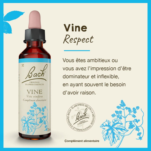 Fleurs de Bach Vine 20ml - Équilibre Corps-Esprit
