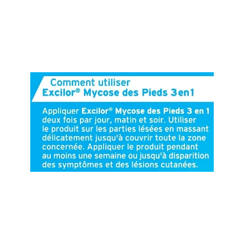 Excilor Mycose Pieds 3en1 15ml - Agit en 7 jours, Apaise, Anti-Odeur