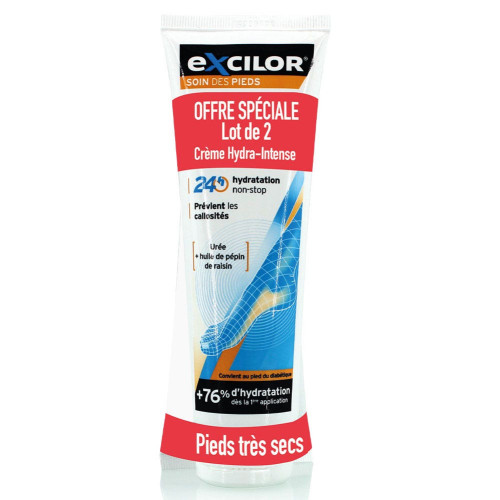 Excilor Crème Hydra-Intense 2x125ml Pieds Très Secs - Hydratation 24h