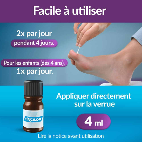 Excilor Traitement Verrues 4ml - Action Rapide Efficace