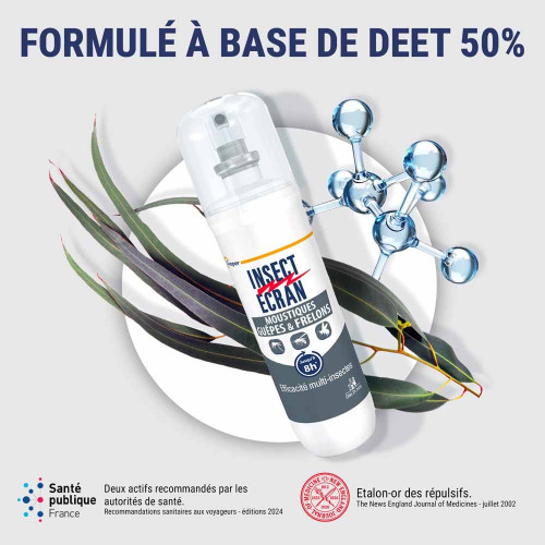 Insect Ecran 100ml Répulsif Moustique Guêpe Frelon