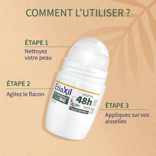 Etiaxil Déodorant Végétal 48h Bio 50ml - Anti-transpirant Naturel