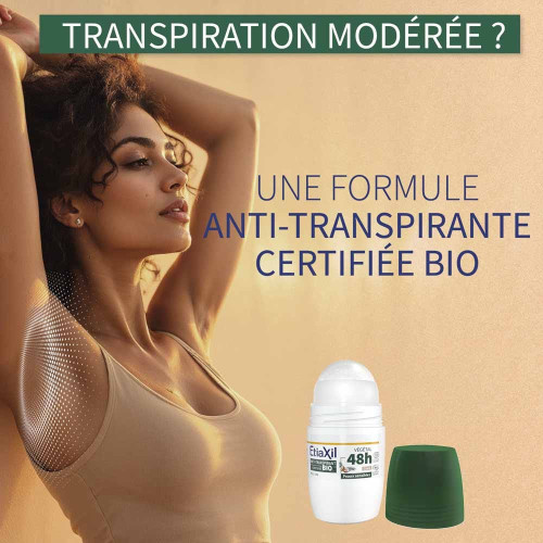 Etiaxil Déodorant Végétal 48h Bio 50ml - Anti-transpirant Naturel