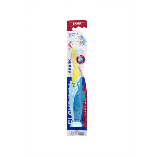 ELGYDIUM Shark Brosse à Dents 2-6 Ans Souple - Hygiène Optimale