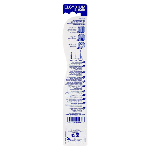 ELGYDIUM Shark Brosse à Dents 2-6 Ans Souple - Hygiène Optimale