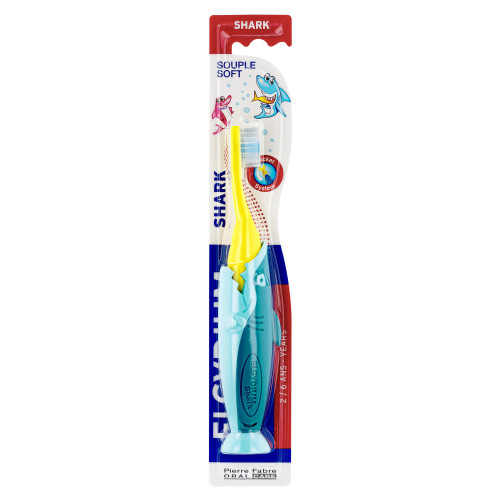 ELGYDIUM Shark Brosse à Dents 2-6 Ans Souple - Hygiène Optimale