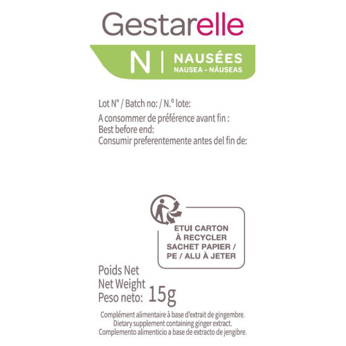 IPRAD Gestarelle Nausées Grossesse 15 Sticks - Soulage avec Gingembre