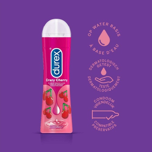 Durex Crazy Cherry 100ml - Gel Lubrifiant Cerise Hypoallergénique