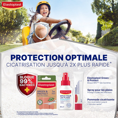 Elastoplast Green Protect Pansement 10 Bandes 1m x 6cm