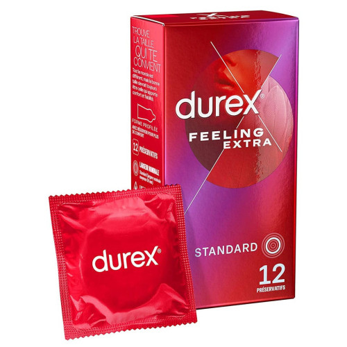 Durex Feeling Extra 12 Préservatifs Extra Fins Lubrifiés