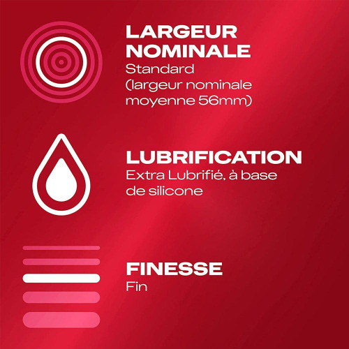 Durex Feeling Extra 12 Préservatifs Extra Fins Lubrifiés