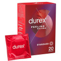 Durex Feeling Extra - Boite de 20 Préservatifs Fins et Lubrifiés