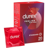 Durex Feeling Extra - Boite de 20 Préservatifs Fins et Lubrifiés