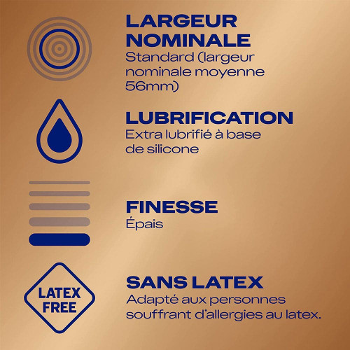 Durex Sensation Peau Contre Peau x10 - Sans Latex, Extra Lubrifiés