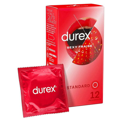 Durex Sexy Fraise 12 Préservatifs - Confort et Protection