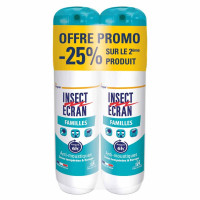 Insect Ecran Familles 2x100ml - Protection Moustiques Tiques Puces