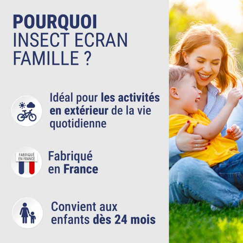 Insect Ecran Familles 2x100ml - Protection Moustiques Tiques Puces