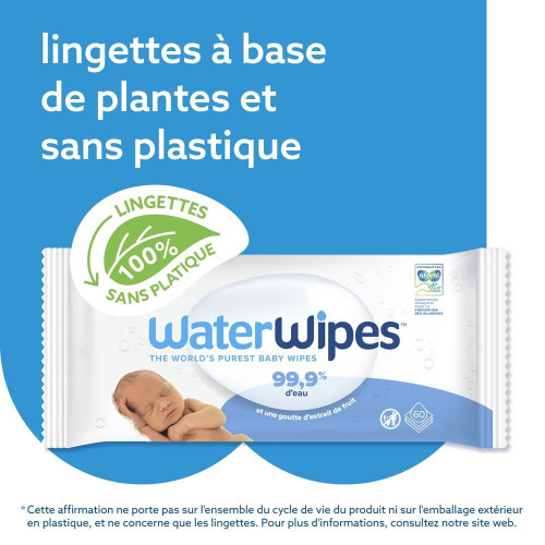 Waterwipes 60 Lingettes - Douceur et Pureté Naturelle
