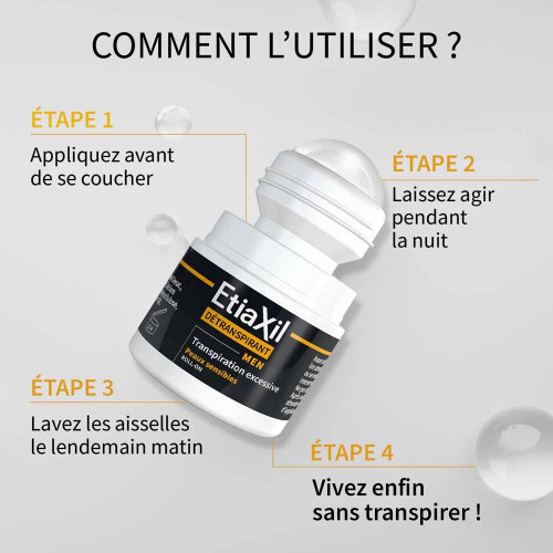 ETIAXIL MEN Détranspirant 30ml - Bloque Transpiration, Peaux Sensibles