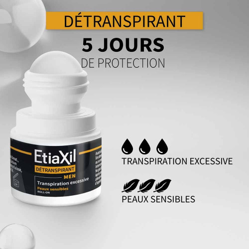 ETIAXIL MEN Détranspirant 30ml - Bloque Transpiration, Peaux Sensibles