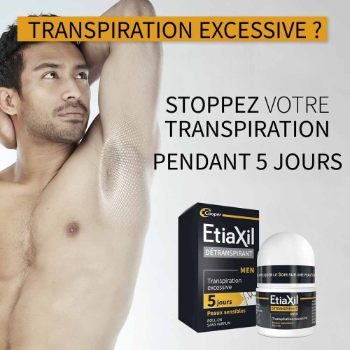 ETIAXIL MEN Détranspirant 30ml - Bloque Transpiration, Peaux Sensibles