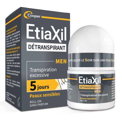 ETIAXIL MEN 15ml - Anti-transpirant efficace 5 jours, Peaux sensibles