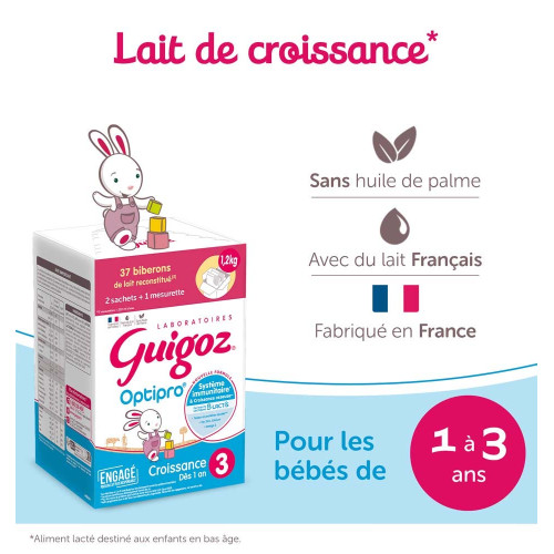Guigoz Optipro Lait Croissance 1an+ 1.2kg - Nutrition optimale bébé