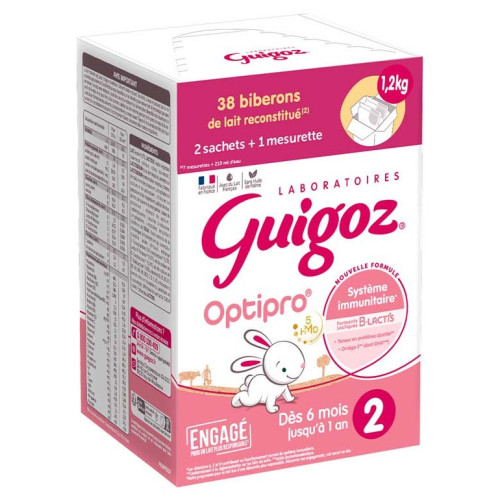 GUIGOZ Optipro 2 Lait Bébé Poudre 2ème Âge 1 Boite Parapharmacie