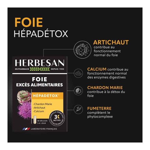 Herbesan Hépadétox 30 Gélules