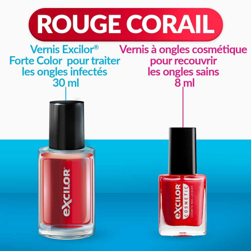 Traitement mycose de l'ongle forte rouge corail 30 ml