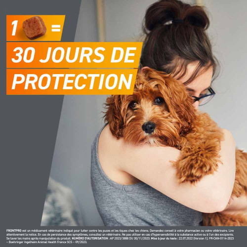 Frontpro Comprimés Antiparasitaire 4-10 Kg, 3 comprimés