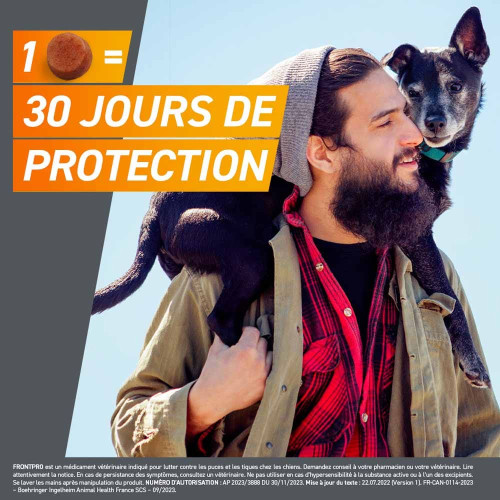 Frontpro Comprimés Antiparasitaire 2-4 Kg, 3 comprimés