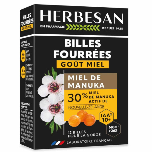 Billes miel de Manuka IAA 10+ 12 billes