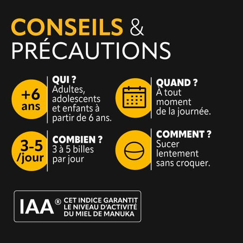 Billes miel de Manuka IAA 10+ 12 billes