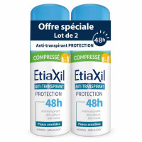 Déodorant Anti-Transpirant Protection 48H Peaux Sensibles Aérosol Compressé Lot de 2 x 100 ml