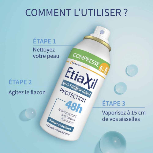 Déodorant Anti-Transpirant Protection 48H Peaux Sensibles Aérosol Compressé Lot de 2 x 100 ml