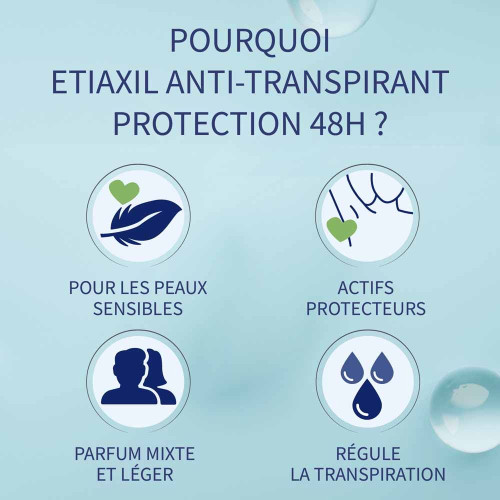 Déodorant Anti-Transpirant Protection 48H Peaux Sensibles Aérosol Compressé Lot de 2 x 100 ml