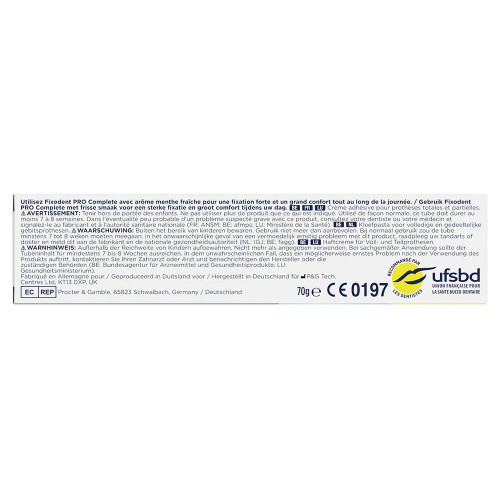 Fixodent Pro Complete 70,5g Adhérence Confort Fraîcheur - Pharma360