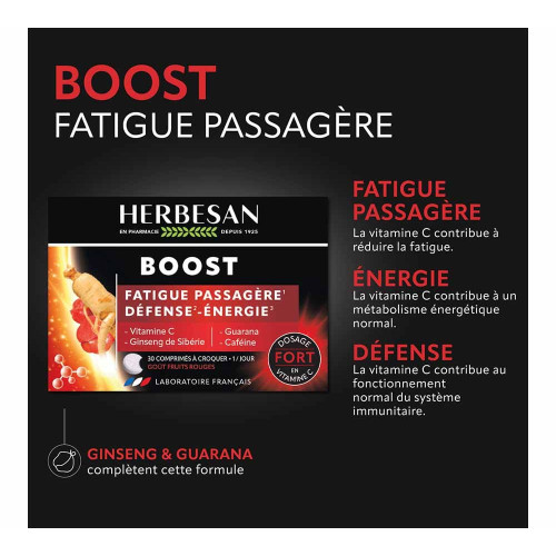 Herbesan Boost Fatigue Défense Énergie 30 comprimés Vitalité Durable