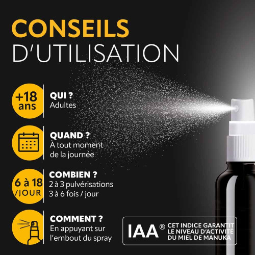 Herbesan Spray Miel de Manuka 25ml Apaise Gorge Naturellement