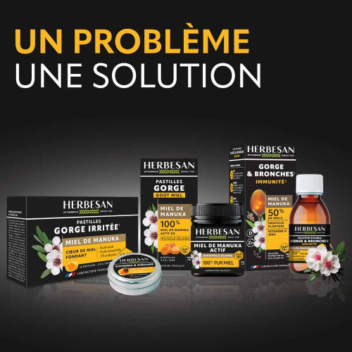 Herbesan Spray Miel de Manuka 25ml Apaise Gorge Naturellement