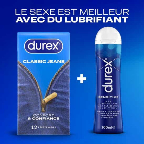 Durex Classic Jeans 20 préservatifs confort lubrifiant silicone Pharma360
