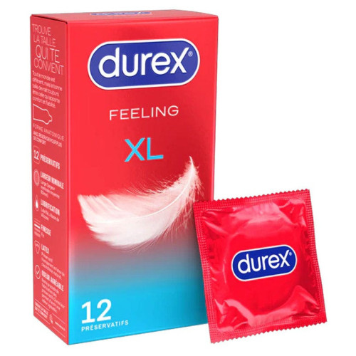 Durex Feeling XL 12 préservatifs Confort Largeur 60 mm Pharma360