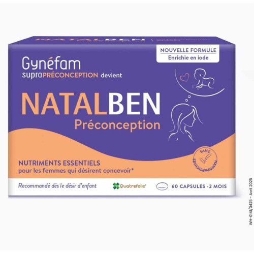Natalben Préconception 60 Capsules - Vitamines Essentielles Grossesse