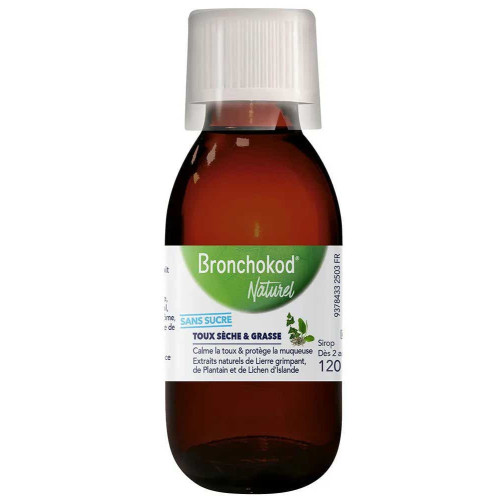 EG Labo Bronchokod Naturel Sans Sucre 120 ml Toux Sèche et Grasse