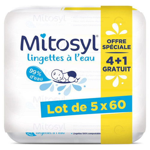 Mitosyl Lingettes à l'Eau 240+60 Nettoyage Doux Bébé - Pharma360