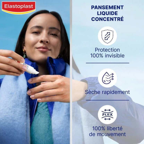 Elastoplast Pansement Liquide 10 ml Protection Invisible Imperméable