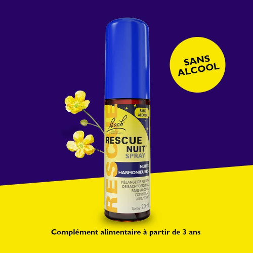 FLEURS DE BACH Rescue Nuit Spray 20ml Sommeil Réparateur Pharma360